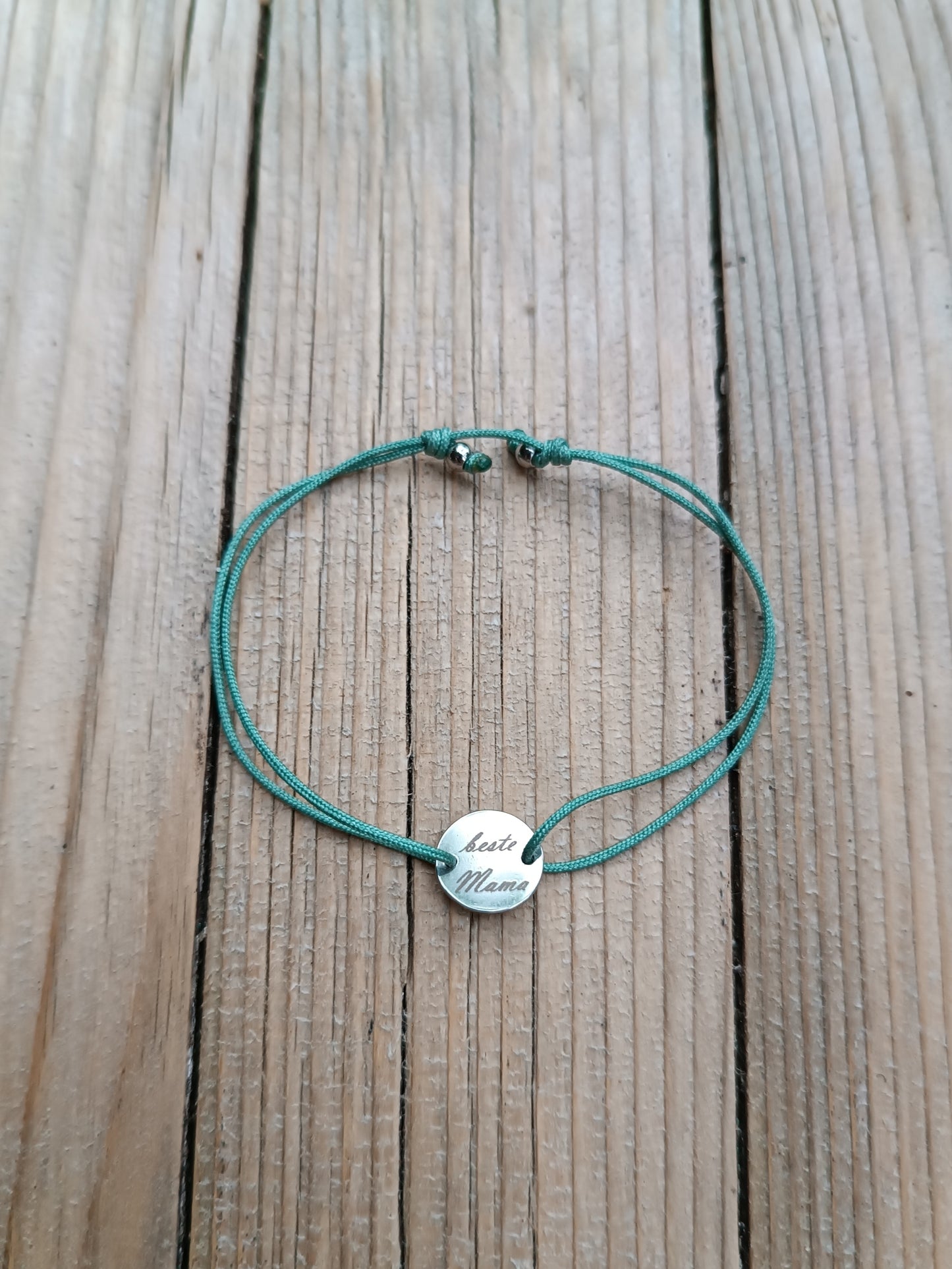 Armband Edelstahl Plättchen silber mit Wunsch Gravur