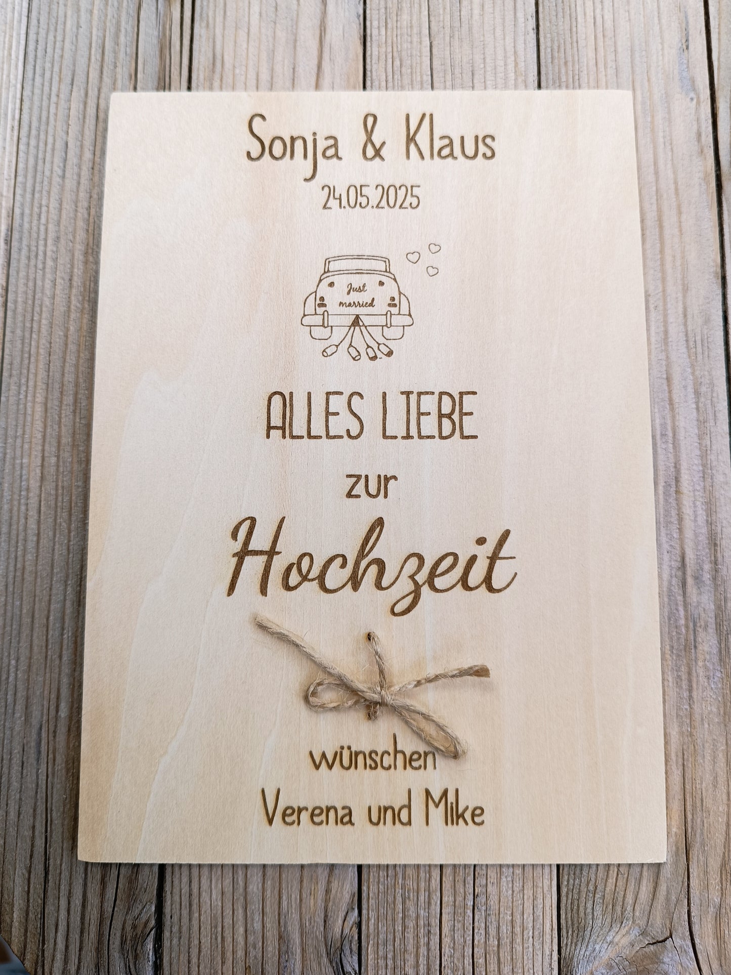 Karte Geldgeschenk Holz