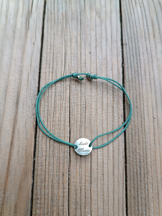 Armband Edelstahl Plättchen silber mit Wunsch Gravur